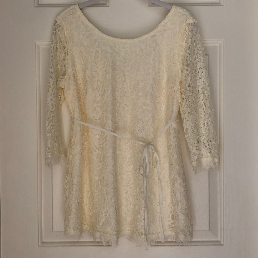Motherhood Maternity Ivory Lace Blouse